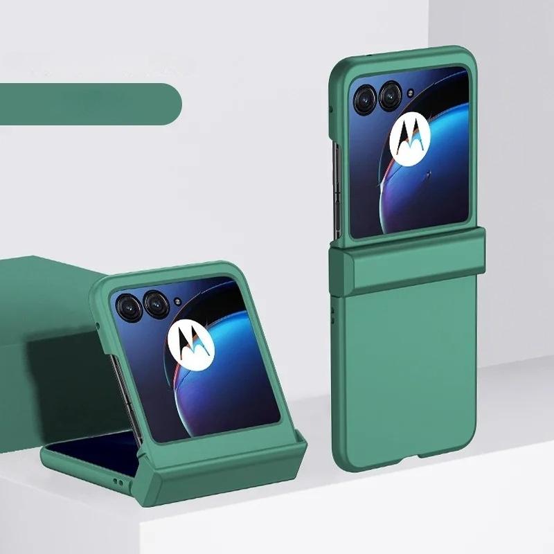 Жесткий чехол с покрытием под кожу для Motorola Razr 60 Pro 50 40 Ultra Razr + 2024 2025 Полная защита шарнира Конфетный цвет Матовая задняя крышка