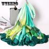 Fashion Print Large Shawl Wraps Silk Scarf Women Luxury Brand Satin Headband Hijab Bandana Turban Foulard Summer Beach Stoles