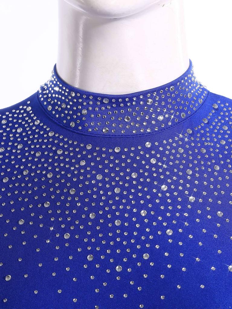 Блестящий комбинезон с полным покрытием для сцены S-XXL: Женская одежда для выступлений с прозрачными сетчатыми вставками и деталью на спине