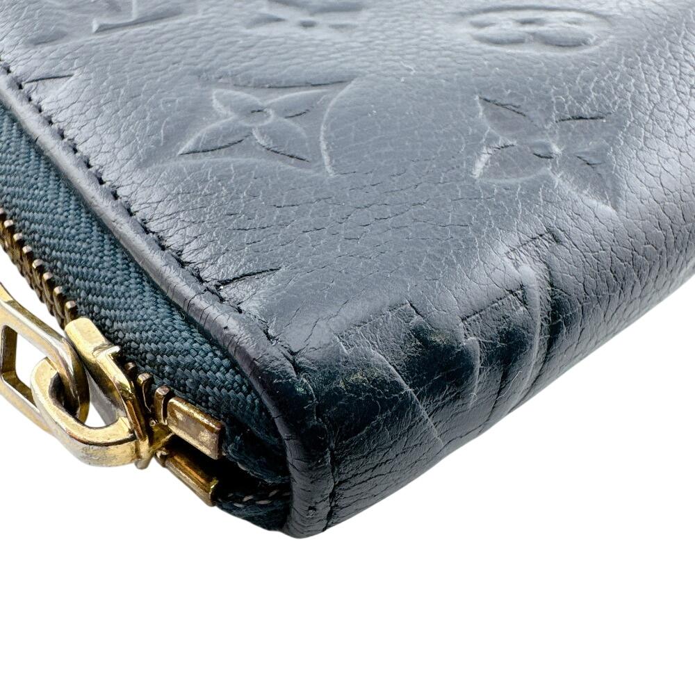 Louis Vuitton M80958 Монограмма Ann Platt кожаная вертикальная кошелек-клатч Zippy темно-синяя кожа Б/У