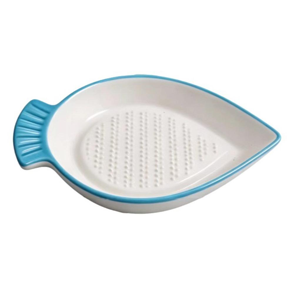 Ceramic Garlic Ginger Grater Non-Slip Garlic Shredding Plate Seasoning Dipping Dish Restaurants