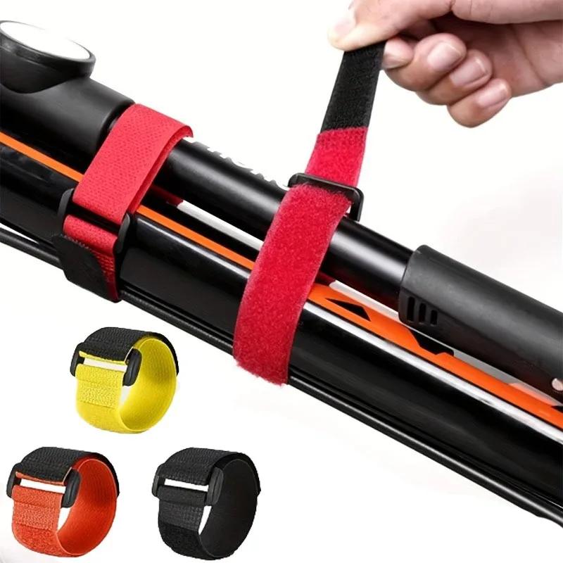 Рыболовный ремень-липучка для удилища, уличный рыболовный инструмент, черный, набор 10 шт., многоразовый держатель для удилища, ремешок, крючок-петля, стяжки, ремень