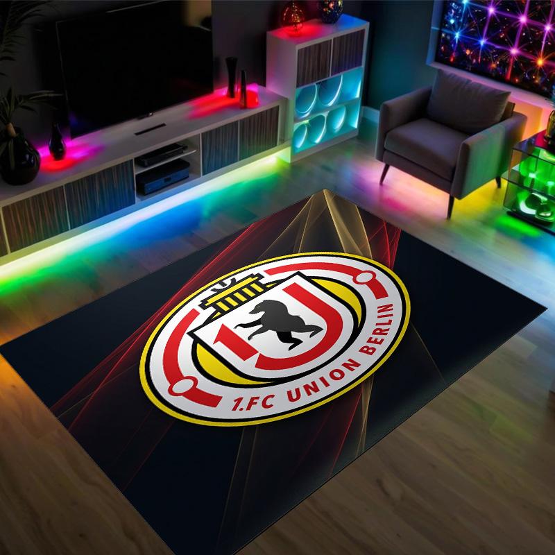 Union Berlin FC Design Crystal Velvet Carpet Cozy Non?Slip Printed Rug For Bedroom Living Room Entrance
