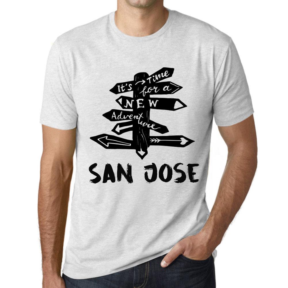Men’s Vintage Tee Shirt Graphic T Shirt Time for New Advantures San Jose Vintage White
