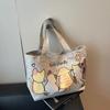 Cartoon Cute Tote Bag Women's New Versatile Canvas Shoulder Bag Large-capacity Class Commuter Bag