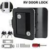 Черный замок-защелка с ручкой и ригелем для входной двери автодома, фургона, трейлера