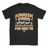 Men Jurassic Park Fun Run 93 T Shirts 100% Cotton Tops Casual Short Sleeve Round Neck Tees Summer T-Shirts