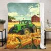 1PC Tractor Farmhouse Scene Blanket Soft Comfortable All Seasons Suitable Sofa Office Travel Festive Gift
