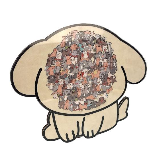 135 шт./набор Деревянный пазл в форме собаки Тренировка логики Деревянная головоломка с животными Игра Образовательная Сложная