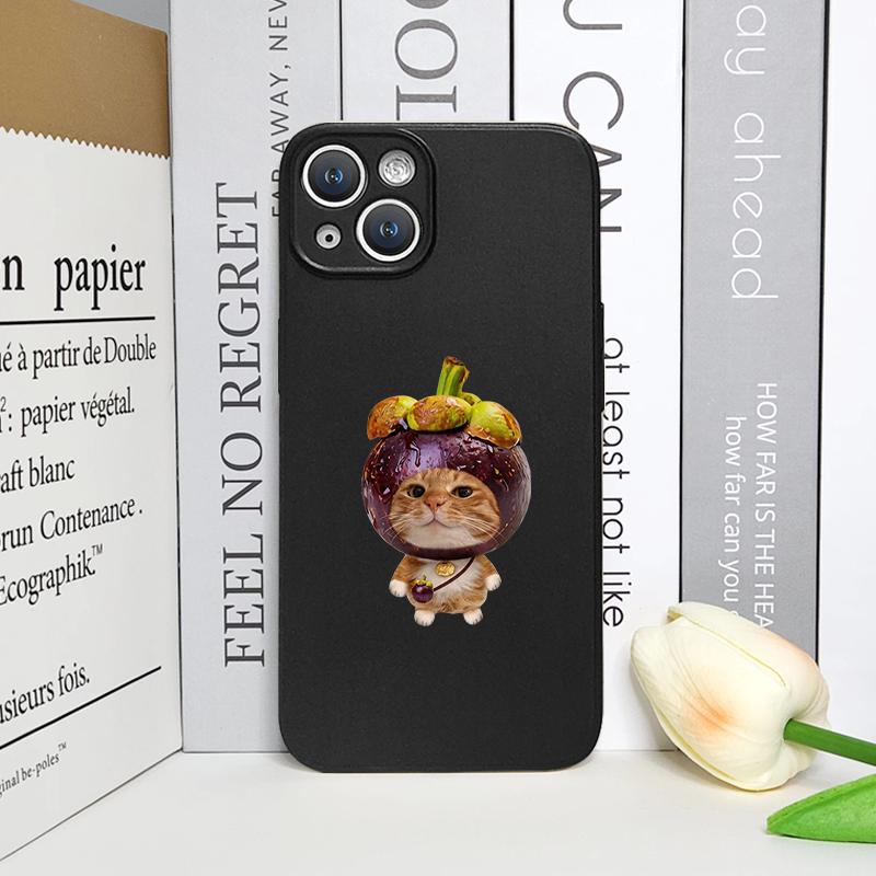 Забавный Мультяшный Свежие Фрукты Пара Кошек Чехол для Телефона для iPhone 17 16 12 11 14 13 15 Pro Max 13 Mini XS MAX XR 7 8 14 Plus Мягкий Чехол