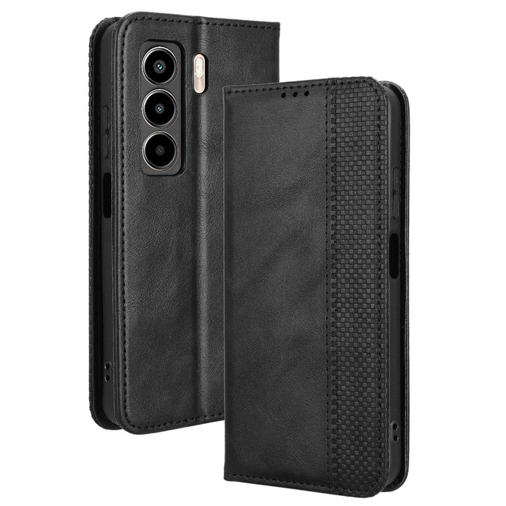 For Itel Power 55 5G Leather Case Wallet Stand Retro Texture Phone Cover