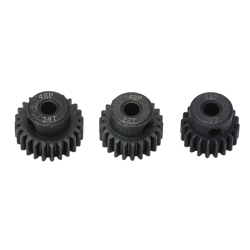 48P Pinion Gear Set 20T 22T 24T 3.175mm RC Motor Pinion Gear for 1/10 RC Brushless Brush Motor