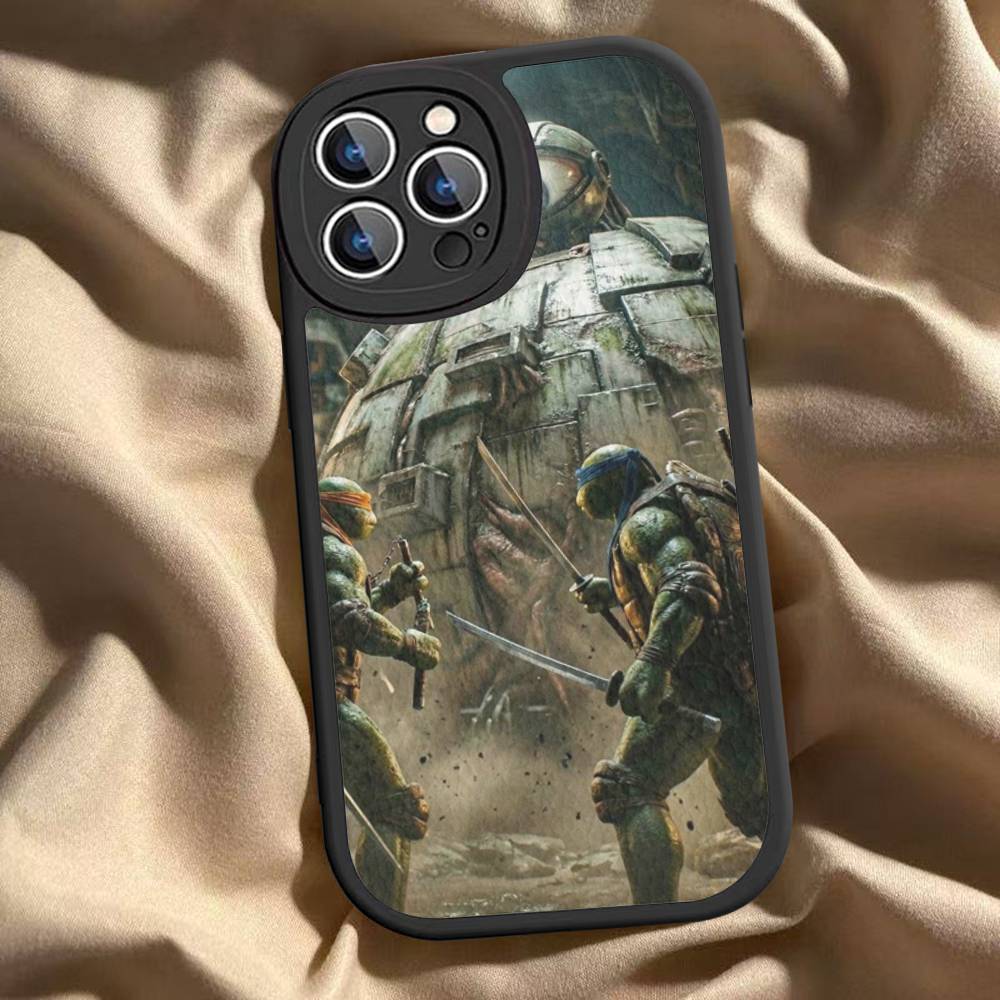 Cartoon N-Ninja T-Turtles Leather Phone Case For IPhone 16 15 14 17 Pro Max 11 12 Mini Plus Soft Shell