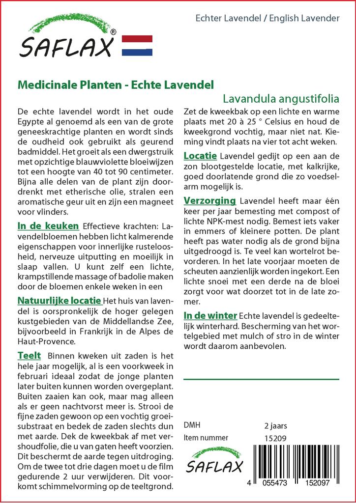 SAFLAX Garden in the Bag - Английская лаванда - 150 семян - С субстратом в подходящем мешке - Lavandula angustifolia