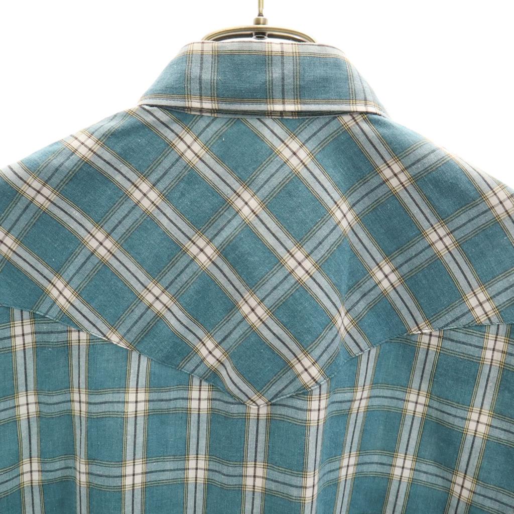 Wrangler Рубашка в клетку 90-х годов с коротким рукавом в западном стиле M зеленая система мужская б/у