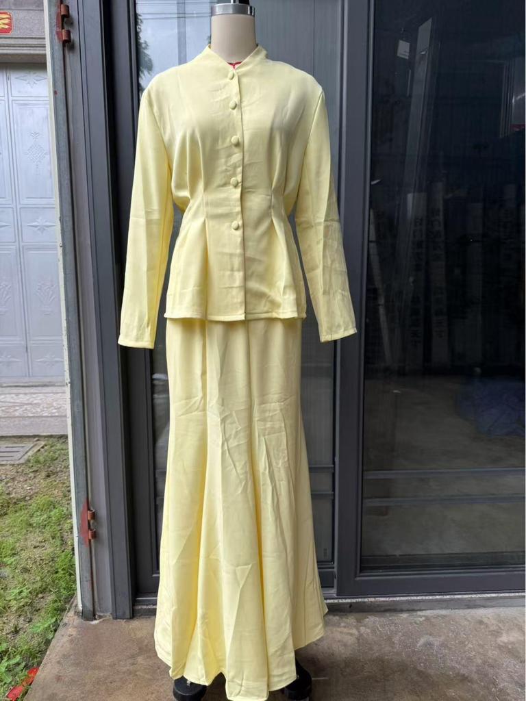 Autumn/Winter 2025 European & American Slim Cardigan and Midi Skirt Set