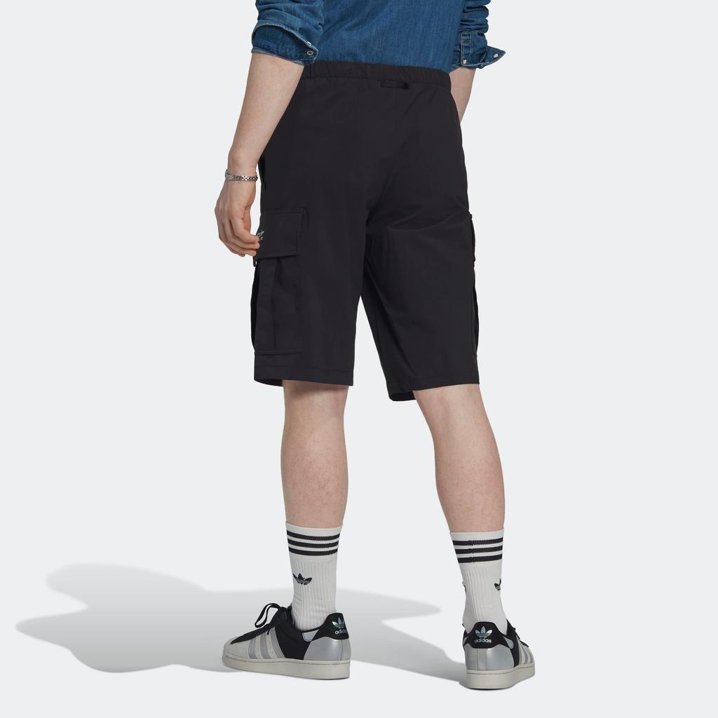 adidas Оригинальные шорты-карго Trefoil Adv с однотонными карманами, мужские шорты, черные HP1102