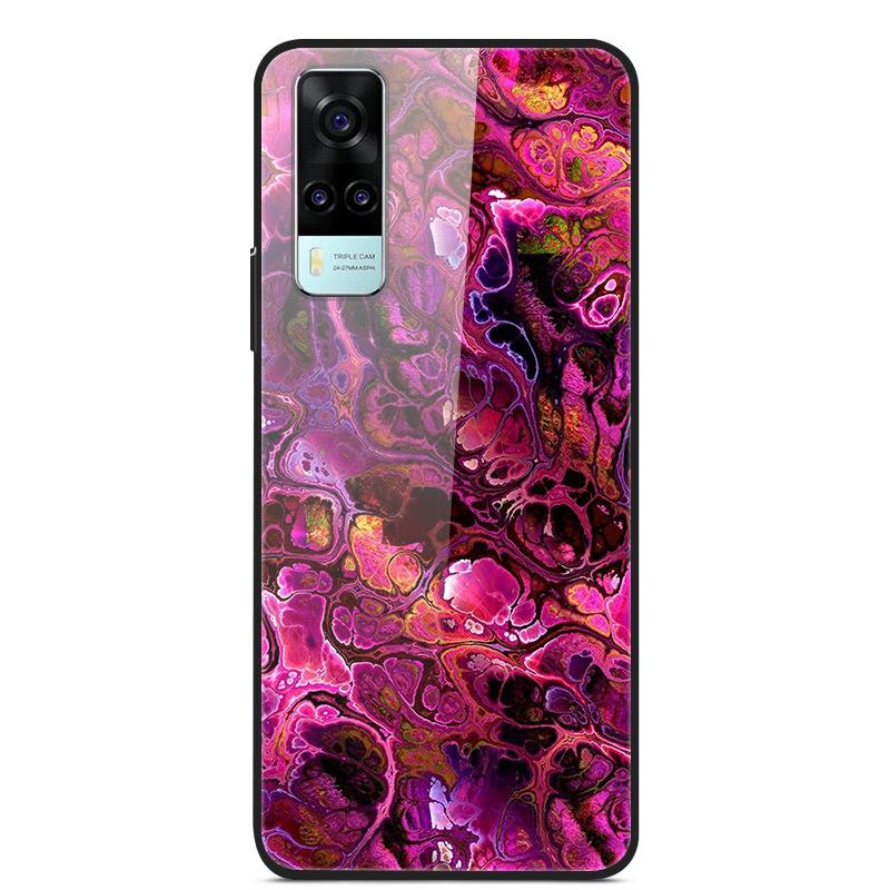 Tempered Glass Case For Vivo Y31 Y51 Case Soft Silicome Bumper For Vivo Y51 Y31 Phone Case Hard Glass Back Cover Y 31 Y 51 Funda