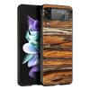 Luxury Vintage Wood Grain Pattern Hard PC Phone Case For Samsung Galaxy Z Flip 7 6 5 4 Black Cover For Galaxy Z Flip 3 Foldable