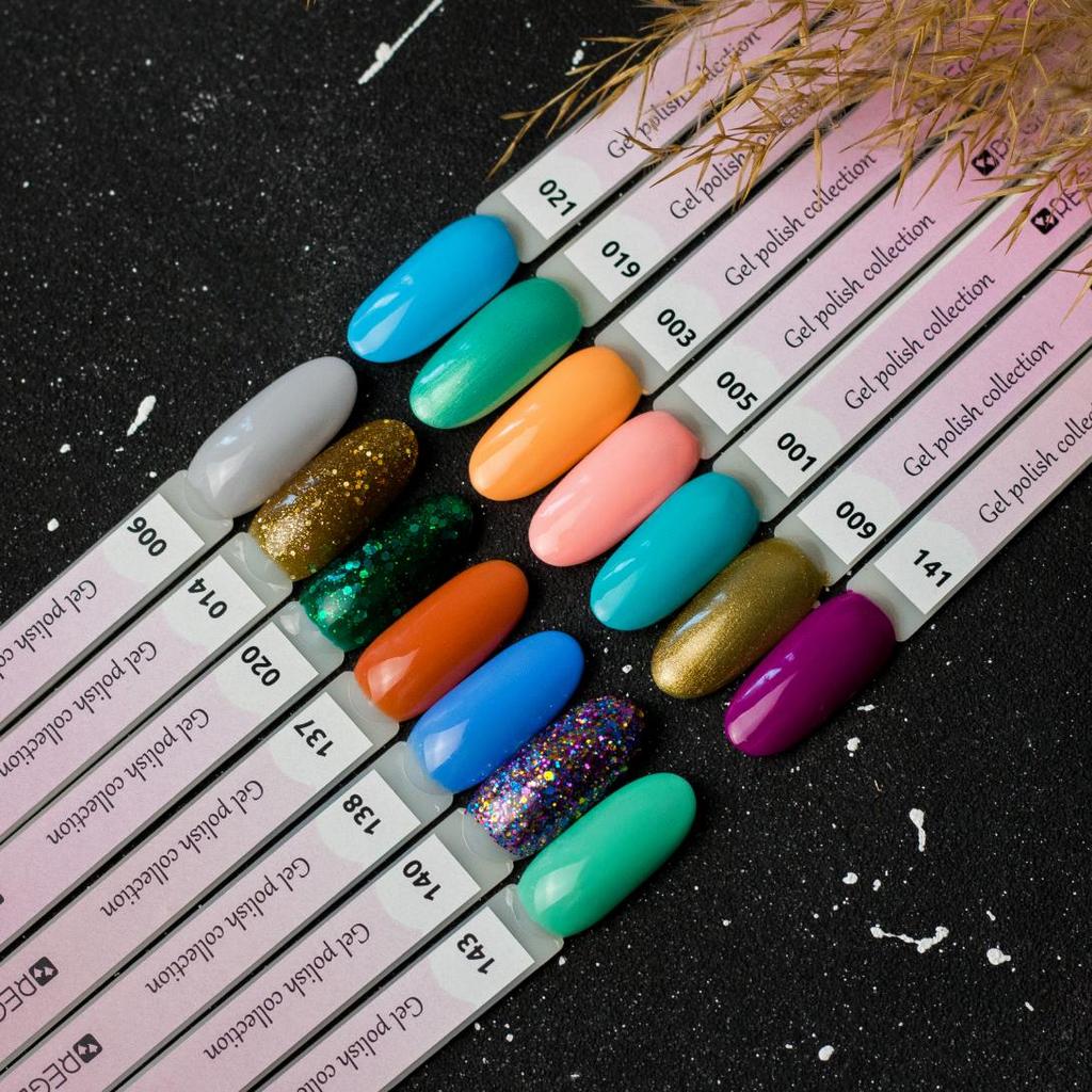 Набор для гель-лака 10 цветов Reglance 7,5 мл Soak Off UV LED стеклянная бутылка