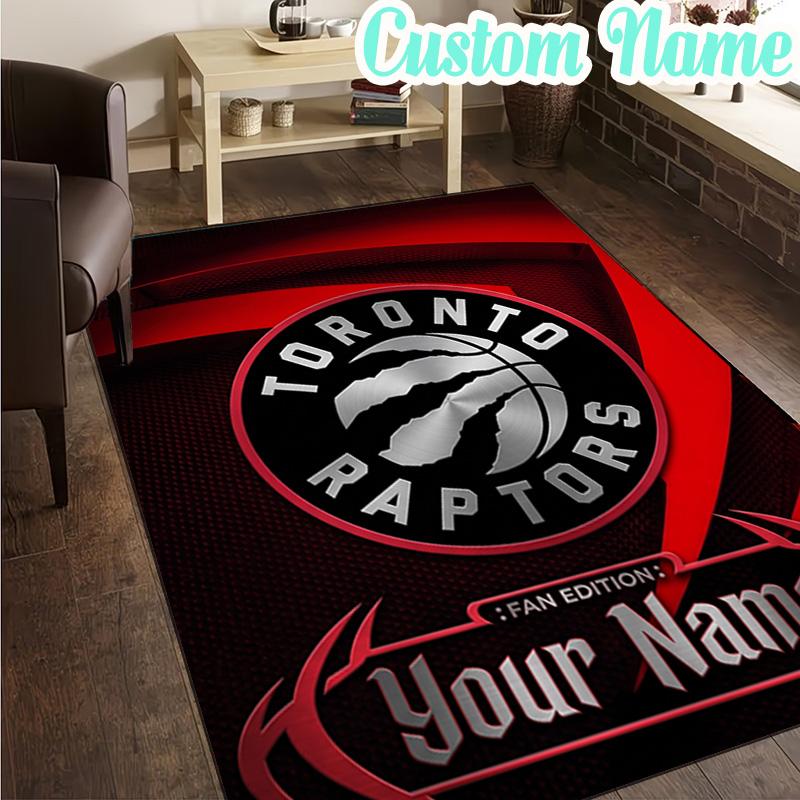 Custom Name Raptors basketball Logo Rug, Office Rug, Chair Rug, Carpet for Living Rooms, Doormat Game Rug Home Decor Christmas Gifts