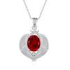 Natural Color Treasure Crystal Stone Angel Wings Pendant S925 Sterling Silver Necklace Women's Premium Clavicle Chain