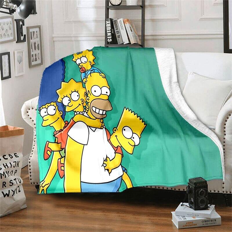 S-Симпсон Мягкий Плюшевый Диван-кровать Покрывало Мультяшное Современное Фланелевое Покрытие Одеяла Печатное Покрывало на Одеяло Подарок Пледы для Пикника