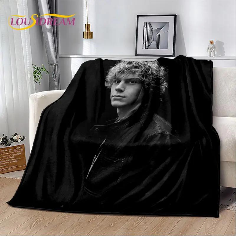 Cute Evan Peters Movie TV Actor Soft Plush Blanket,Flannel Blanket Throw Blanket for Living Room Bedroom Bed Sofa Picnic Cover