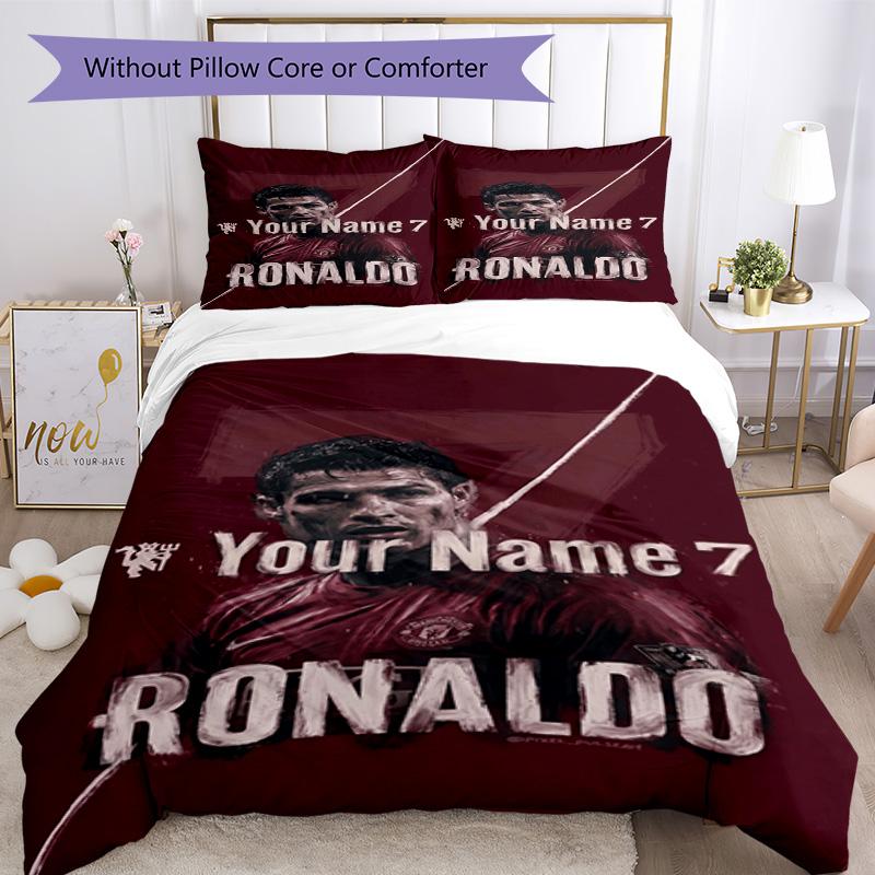 Cristiano Ronaldo Customize Text Bed Linens Design for Bedrooms Breathable Duvet Cover Home Decor Perfect Gift for Friends & Family