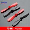 Red & Black 75MM Propeller with Hat, 1MM Shaft, Forward/Reverse for Fixed-Wing & Quadcopter Models