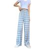 Spring/Summer 2025 Women's Checkered Loose Slimming Wide-Leg Pants - Korean Style Trend