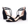 Women Sandals Fashion Sexy 5cm Low Heels Velvet Stripe Ankle Strap Sandals Office Pumps Thick High Heels Red Wedding Shoes Shoe