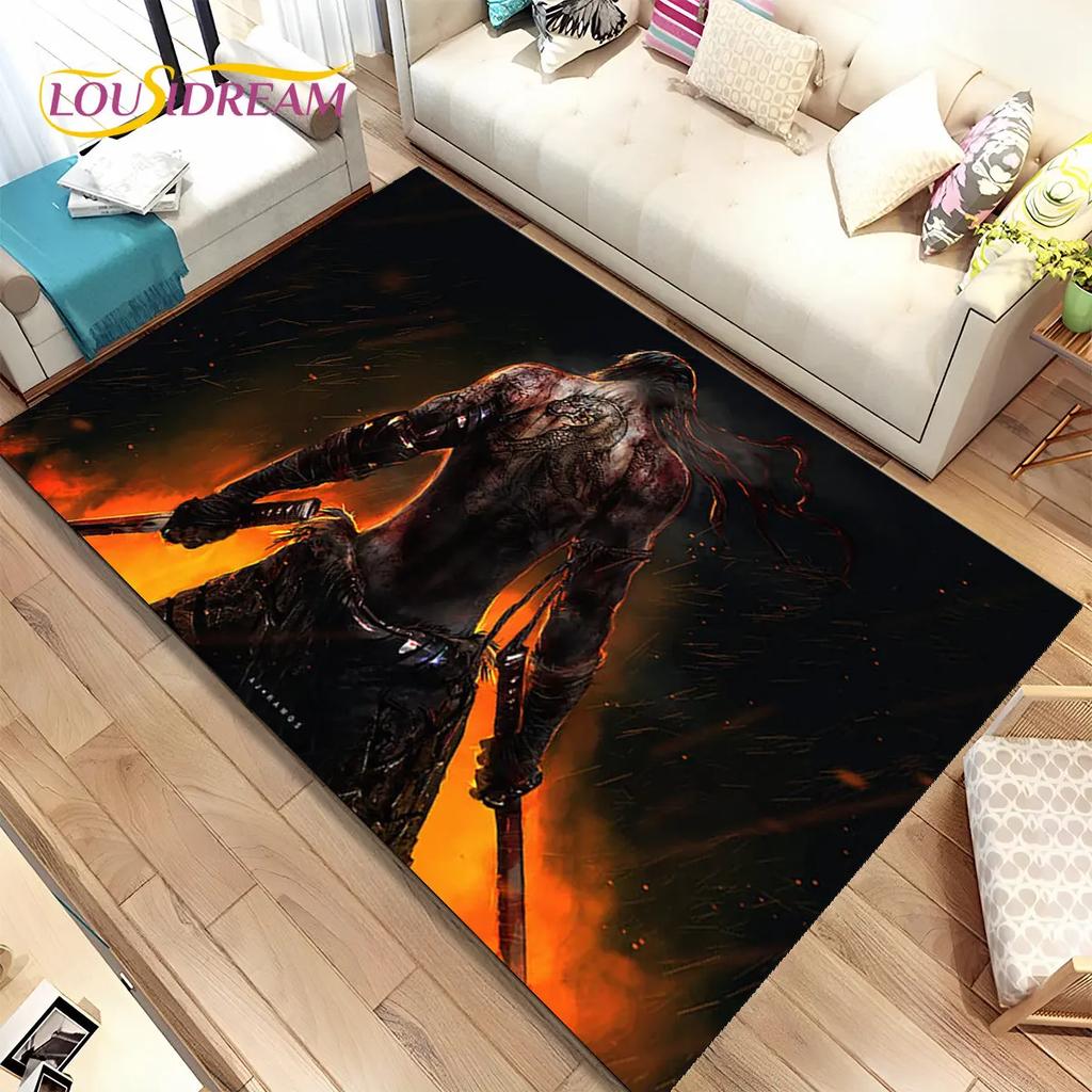 3D HD Sekiro Series Game Gamer Area Rug, Коврик для дома, гостиной, спальни, дивана, коврик для двери, декор, детские игры, нескользящий напольный коврик