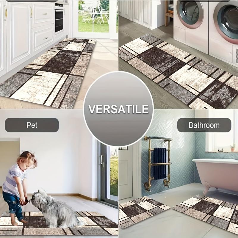 Геометрический абстрактный кухонный коврик, мягкий утолщенный кухонный коврик, водонепроницаемый нескользящий маслостойкий напольный коврик, коврик для бега