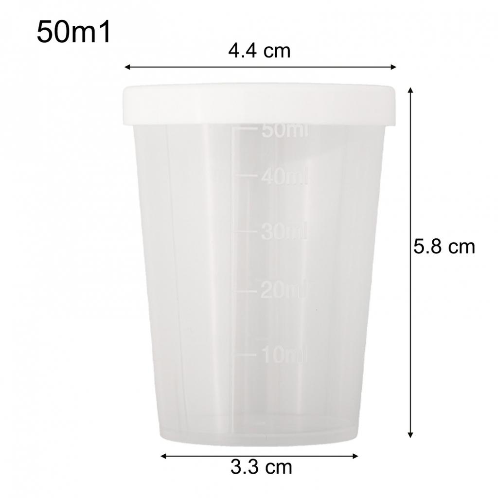 Measuring Cups Transparent With White Lids Cap 10pcs Container