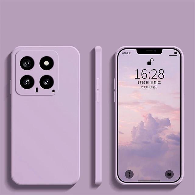 Жидкий силиконовый чехол для телефона Xiaomi 14 с полной защитой и мягкой внутренней отделкой