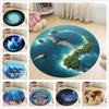 Anti-slip Game Chair Mat Boy Bedroom Bathroom Floor Mat Carpet Living Room Dinosaur Round Children's Play Carpet