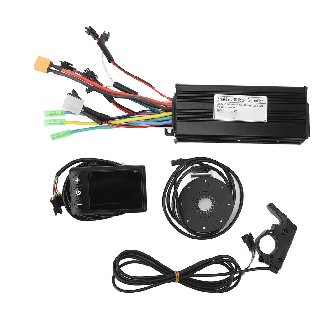 Electric Bike Conversion Kit LCD S866 Color Panel 30A Controller Speed Assist Sensor Throttle for Electric Scooter DIY