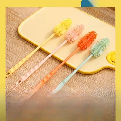 Цветная силиконовая щетка для мытья посуды с длинной ручкой для универсальной уборки кухни