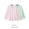 Kaslead New Arrival Women's Fashion Style Fashion Casual Large Plaid Long Sleeves Shirt 1971060