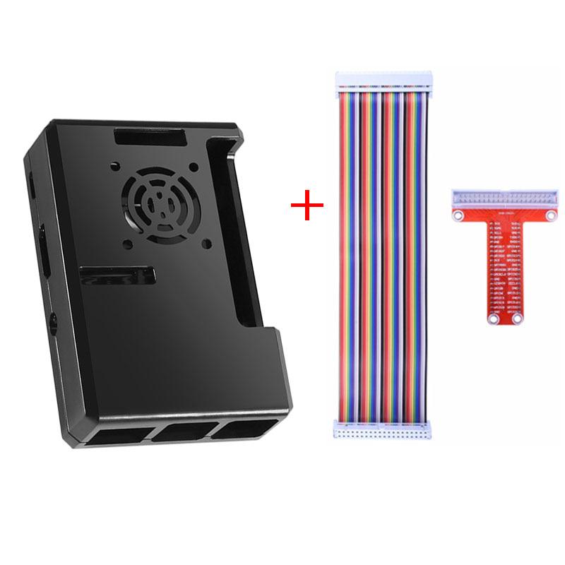 Защитный чехол из АБС-пластика, съемный чехол с охлаждающим вентилятором и радиатором для Raspberry Pi 3 B +/3/ B +