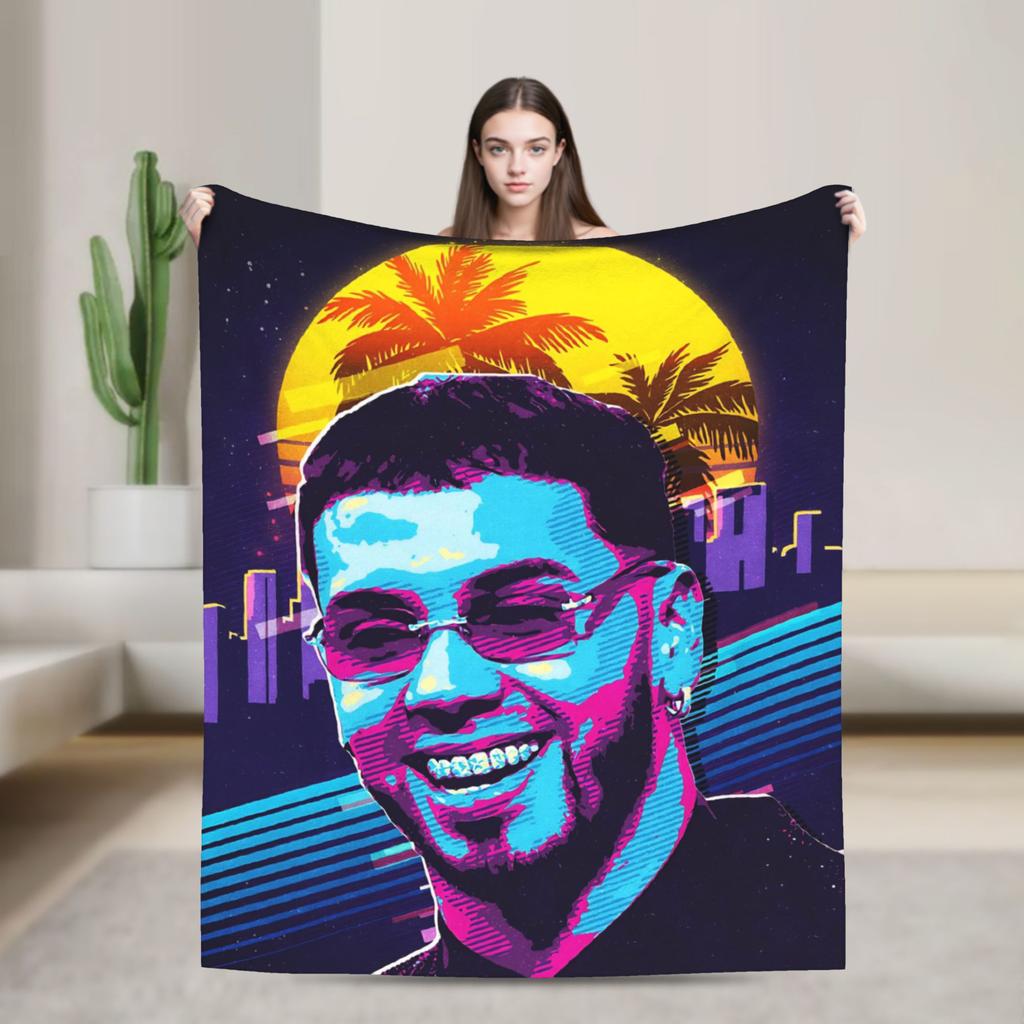 Rapper Anuel AA printed Blanket Picnic Flannel Throw Blanket For Couch Bed Soft Custom DIY Quality Bedspread Gift Idea