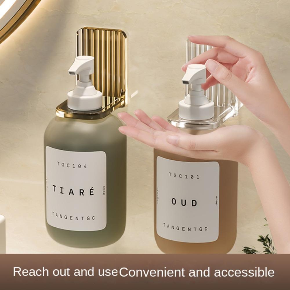 Adjustable Shampoo Bottle Holder Non-rust Hand Soap Wall Hanger Shower Gel Bottle Rack  Bathroom