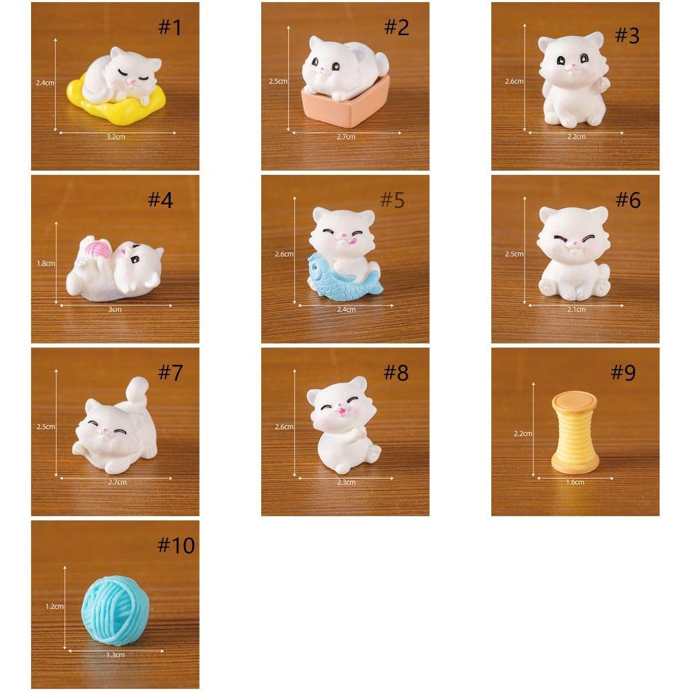 Party Supplies Cute Mini Cat Figurines DIY Resin Crafts Cat Statue Cartoon Kitten Figurines Miniature Car Accessories