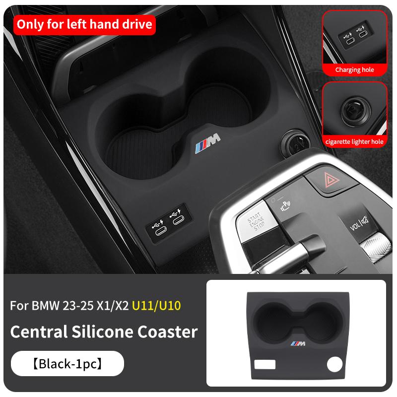 2025 Hot Car Centre Control Wireless Charging Water Cup Silicone Mat For BMW X1 X2 U11 U10 2023-2025 Auto Storage Decoration Acc