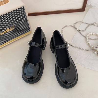 Мэри Джейн туфли-лодочки женские туфли на высоком каблуке новые ретро нежные туфли черные толстые каблуки маленькие кожаные туфли