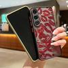 Роскошный тонкий матовый чехол с принтом красных губ для Samsung S25 Ultra S24 FE S23 S22 A16 A56 A55 A36 A26 A15 A35, защита объектива, противоударный прозрачный чехол для телефона