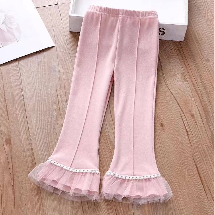 Леггинсы для девочек на весну и осень Стильные брюки для верхней одежды Детские микро-клеш брюки Модные брюки для малышей