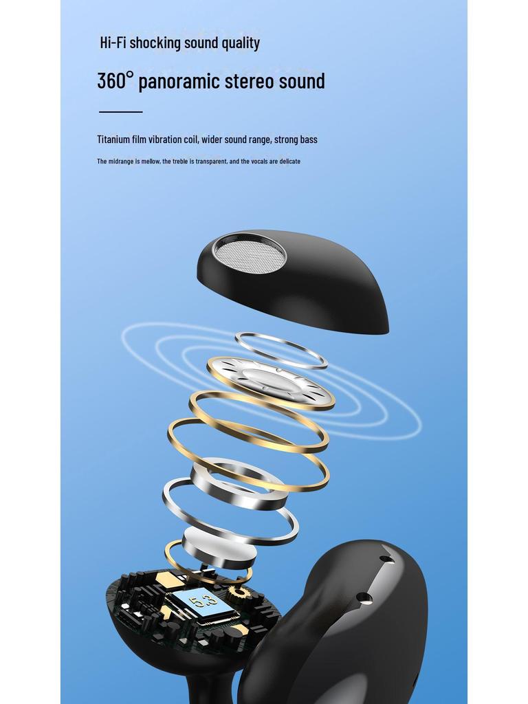 Спортивная гарнитура Bluetooth 5.3 с заушным креплением TWS с интеллектуальным шумоподавлением