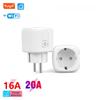 Tuya WiFi Smart Socket 16A/20A with Power Metering, Supports Alice, Remote Control Via Mobile APP, European Standard Plug.